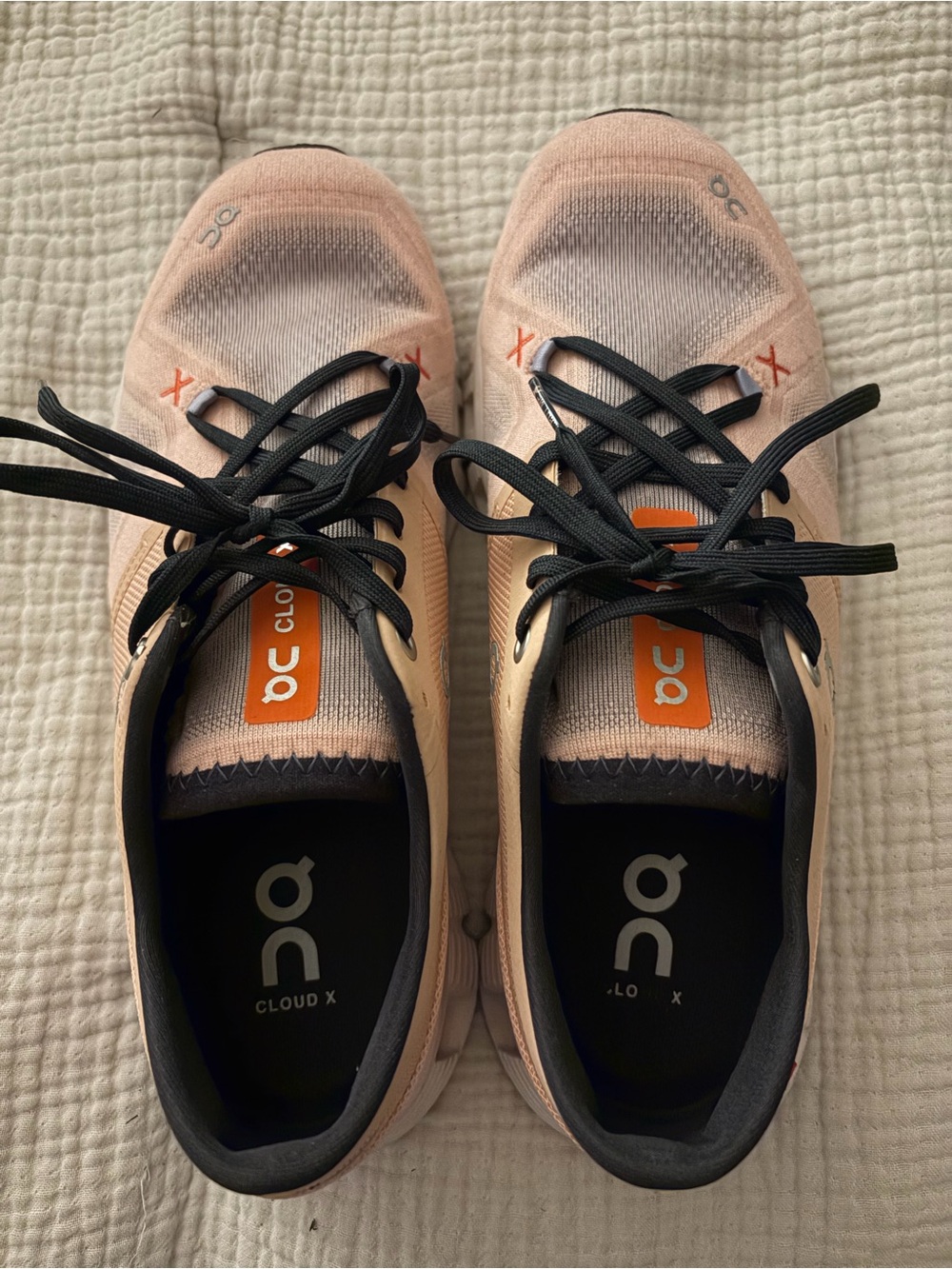On Cloud X3 Women’s Training Sneakers in Rose Sand with Black Laces - SZ 9.5